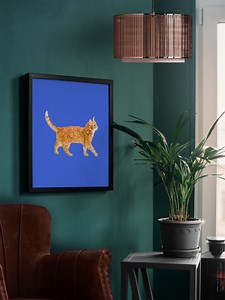Abstract Cat Digital Painting Art | Orange Cat Artwork File Download | Colorful Walking Cat Illustration - Etsy Australia