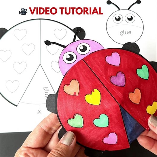 Printable Ladybug Paper Craft – DIY Kids Template, Color, Cut & Glue - Etsy