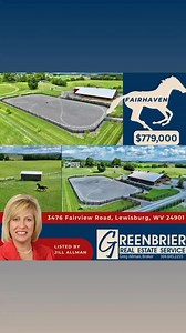 🌄 FAIRHAVEN – $779,000📍 3476 Fairview Road, Lewisburg, WV🔗 tinyurl.com/fairhavenWVA rare opportunity to own 10 /- scenic acres just minutes from downtown Lewisburg! This premier equestrian property is ready for your dream home with top-tier barn amenities and long-range views.✨ 12 Reasons to Love It:🐴 Renovated 70’x90’ horse barn w/ 20 matted stalls🧼 Automated fly spray, cribbing protection & fans🛏 Finished 2-story 21’x21’ living space w/ bed, bath & kitchenette🏡 Option to finish 2nd floo