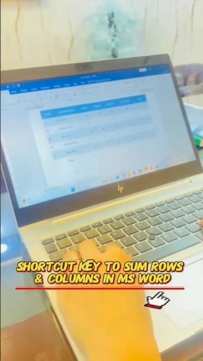 MS Word Shortcut Key to Sum Rows & Columns Quickly