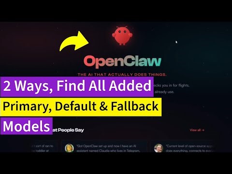 OpenClaw | 2 Ways to Find All added Models l Primary, Default & Fallback Models | ClawdBot MoltBot