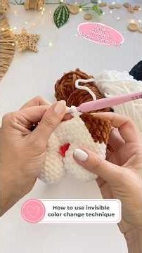 How to use invisible color change technique 🌸 pattern by ‪@fluffy_friends_toys‬ 🌸 #crochet