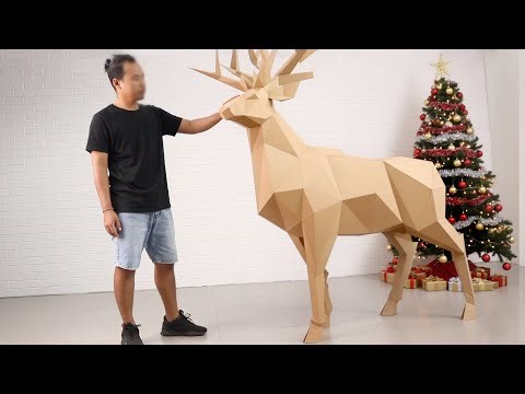 I Built a Life Size Low Poly Deer from Cardboard