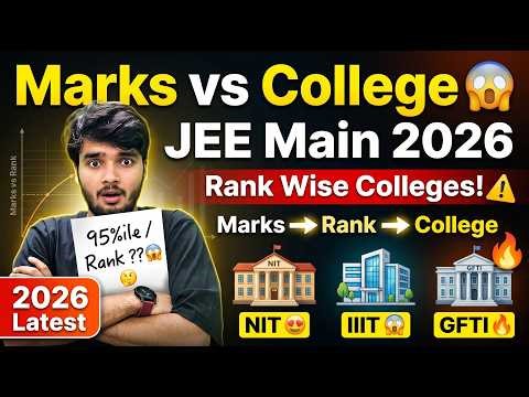 JEE Main 2026 Marks vs College 🔥 Rank Wise Best Colleges | NIT, IIIT, GFTI Cutoff Analysis