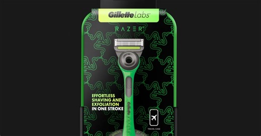 The Razer Razor in all its green glory is real, thanks to a new collaboration with Gillette