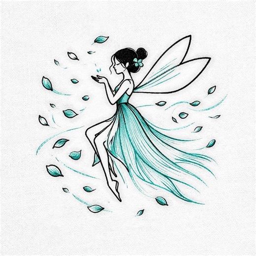 Fairy Embroidery Design: Angel Wings, Gothic Cross, Tattoo Machine Pattern (digital Download) - Etsy