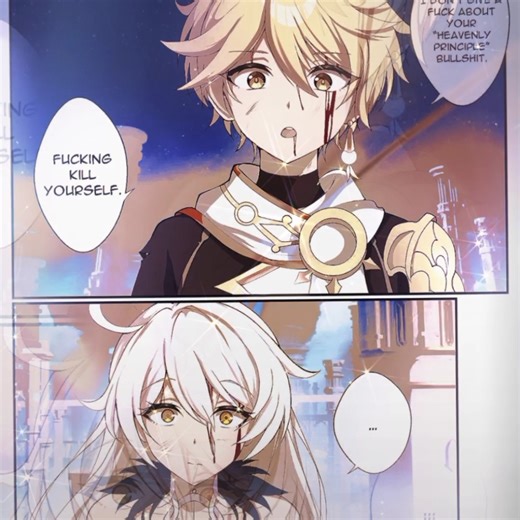 Unknown god x Aether #genshinimpact #ronova #istaroth #asmoday #rhinedottirnaberius #aether