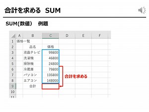EXCEL講座-14　SUM関数