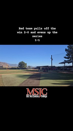 Red team wins 2-0 and the series is tied up 1-1. Game 3, Monday 11/10 @ 11AM Game out and see who takes the series!! 🦅⚾️ #jacbaseball | MSJC Baseball