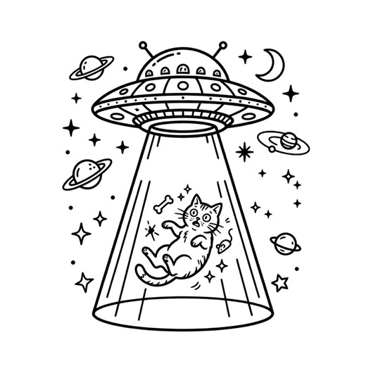Funny UFO Cat Abduction SVG PNG, Alien Spaceship Space Kitty Shirt Design, Flying Saucer Cricut Cut File - Etsy