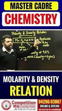 MOLARITY & DENSITY RELATION Explained – Master Cadre Chemistry Coaching in Chandigarh