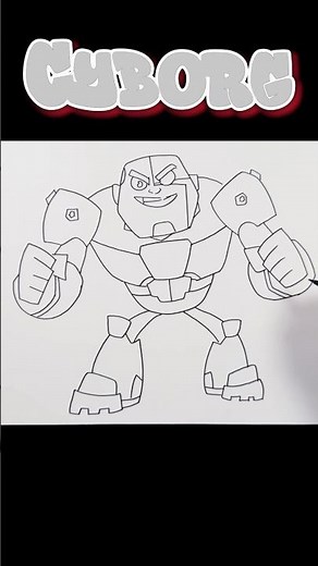 How To Draw Cyborg | Teen Titans Go #shorts #drawing #draw #teentitansgo #cyborg rg