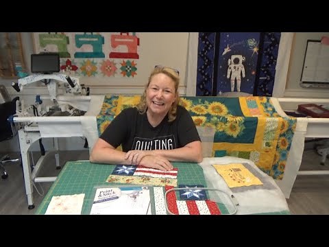 Video #13, Flag Blocks, Split Hooping w/ Embrilliance Enthusiast, Kimberbell Red, White, & Bloom