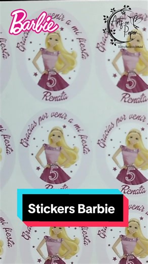 Stickers para souvenir de cumpleaños 🎂 temática Barbie ♥. Consultas y reservas al 69696769 📱 #cumpleaños #cumpleañosfeliz #cumpleañosbarbie #barbiegirl #stickers #stickerspersonalizados #barbie