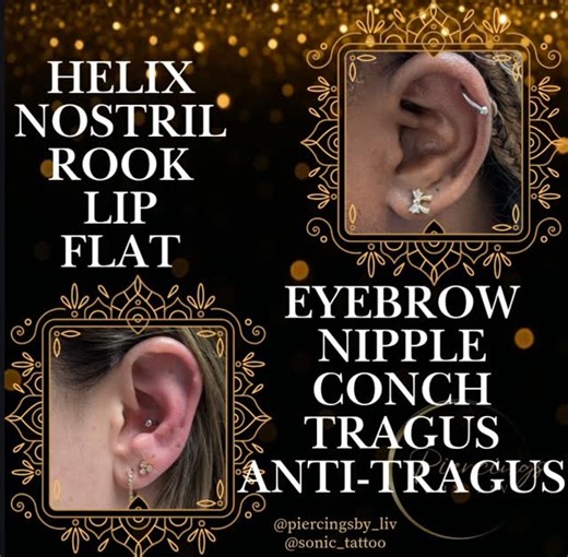 here’s the full birthday menu 💖 $40 nostril, n!p, helix, tragus, anti-tragus, rook, conch, lip, eyebrow & flat 🗡️ $20 jewelry changes 🗡️ don't worry, lobes will stay at $30 👀 spots will go fast so pick your poison & DM to book ✨ #anniversary #niagarapiercer #piercingapprentice #piercingsale #StCatharines | Piercings by Liv