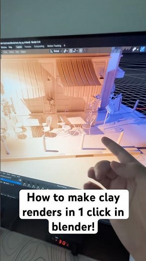How to make a clay render in blender the easy way #blender3d #b3d
