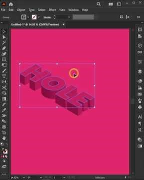 Creating amazing Hole text effect in Adobe Illustrator. #illustrator #tips