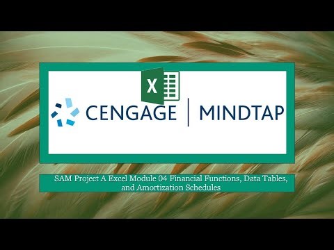 MindTap: SAM Project A Excel Module 04 Financial Functions, Data Tables, and Amortization Schedules