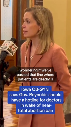 2.4K views · 52 reactions | In states with abortion bans, doctors have had to watch pregnant patients get sicker and sicker before doctors can treat them. Dr. Emily Boevers, an OB-GYN in Iowa, said she hopes the governor is ready for phone calls from physicians who want to know if a patient is sick enough to qualify for life-saving treatment. | Iowa Starting Line | Facebook