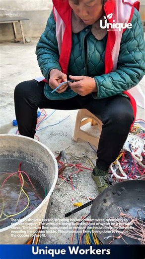 Copper Recovery: Stripping Insulation from Wires