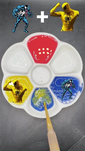 Spiderman Venom collab making hulkbuster costume #shorts #spiderman #colormixing #deadpool3