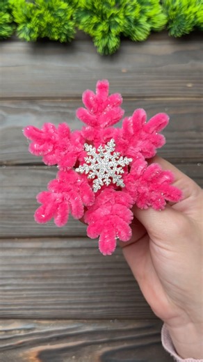 Create Christmas Ornaments from Chenille Wire DIY Tutorial Crafts #shorts #christmas #snowflakes