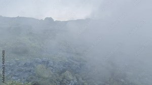 The incredible vulcano island off the coast of Sicily, Italy. vulcano has constant sulphurous fumes coming up through its vents in the crator