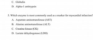 Which enzyme is most commonly used as a marker for myocardial i... | Filo