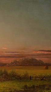 Relaxing into the evening with this fiery sunset view. Now on view, see this work in our special exhibition "Cropsey, Wyeth, and the American Landscape Tradition," through May 31, 2026. This exhibition marks the global museum debut of a monumental, rediscovered masterwork by the leading Hudson River School artist Jasper Francis Cropsey (1823–1900), which is now on public view for the first time since 1873. Additional works by Cropsey, Alfred Thompson Bricher, Albert Bierstadt, William Trost Rich