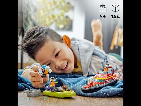 LEGO City Fire Rescue Boat Building Set - Floatable Boat Toy