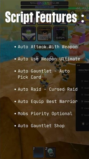 [ YUTO HUB V3 ] Best Anime Warriors III Simulator Script #shorts #afse