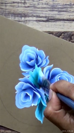 Painting a Stunning Blue Flower Bouquet #flowerbouquet #blueroses #daisy #paintbrushes | Colors N Shades-The magical Rendering