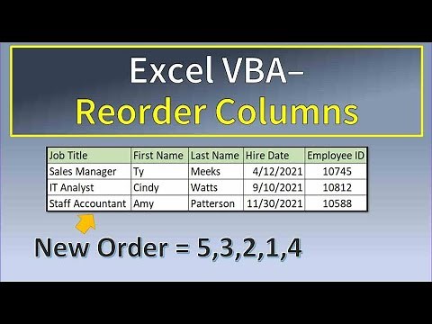 Excel VBA Reorder Columns