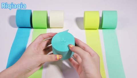 Crepe Paper Streamers Party Decorations, 6 Rolls of Blue, Pastel Blue, Green and Lime Party Streamers for Birthday Wedding Baby Shower Party Decorations Supplies