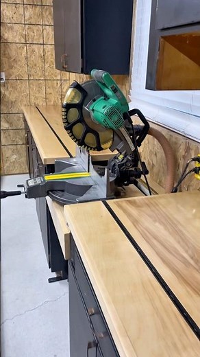 Leveling and securing my miter saw to the bench = clean, accurate cuts every time.