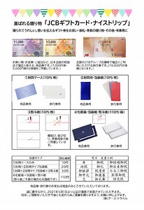 JCBギフト券（全国共通お買い物券）の取扱