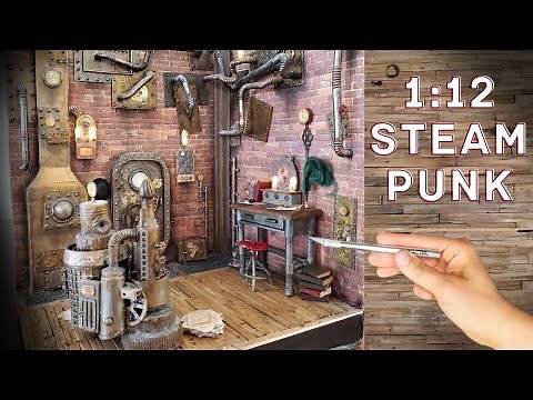 DIY handmade Steampunk factory • 1:12 diorama