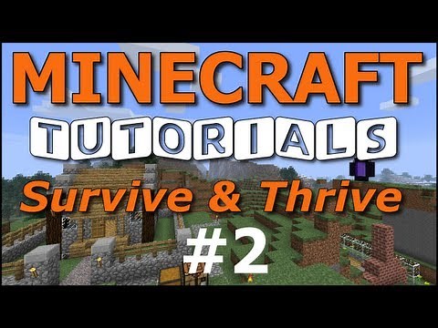 Minecraft Tutorials - E02 Mining and Smelting Iron (Survive and Thrive II)