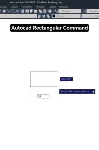 Rectangular command in AutoCAD #autocad #shorts #shortsfeed