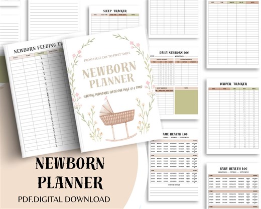 Newborn Baby Planner | Feeding, Sleep, Diaper Log (digital Download) - Etsy