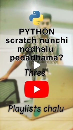 Gowtham Paruchuru on Instagram: "Python interview clear cheyyali ante manaki python fundamental strong ga ravali. So, meeku python lo zero knowledge unna, ee 3 playlists complete chesthe. Meeru elanti interview aina easy ga crack cheyyachu. #python #tutorial #resources #interviewprep #telugu"