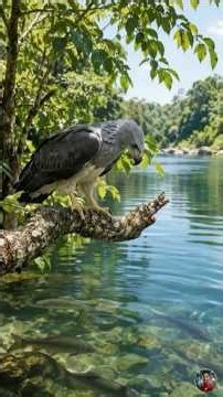 Grey-headed Fish Eagle’s Spectacular Dive and Fish Catch 🦅🐟 | #shorts