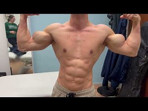 Teen bodybuilder flexing insane ripped muscle huge biceps / read description
