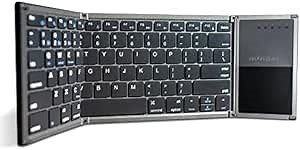 minder Foldable Keyboard Bluetooth with Trackpad – Wireless Portable Full-Size Travel Keyboard with Touchpad for Laptop, Tablets, and Phones