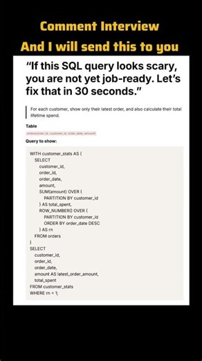 If this SQL query looks scary, you are not yet job‑ready. Let’s fix that in 30 seconds. #sql