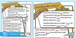 Interactive PDF: Mad Libs Dinosaur Danger
