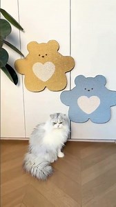 【猫scratchers】置くだけNG？壁に貼る可愛い熊の縦型爪とぎが神アイテム🐻✨ #猫scratchers #猫グッズ