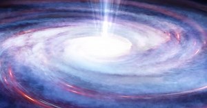 Abstract Cosmic Galaxy Swirl with Central Energy Beam