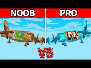 Mikey Family & JJ Family - NOOB vs PRO : Plane House Build Challenge in Minecraft (Maizen)