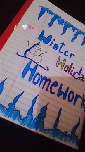 Winter holidays Home work #first#page#decorate#ideas#miniartist😱